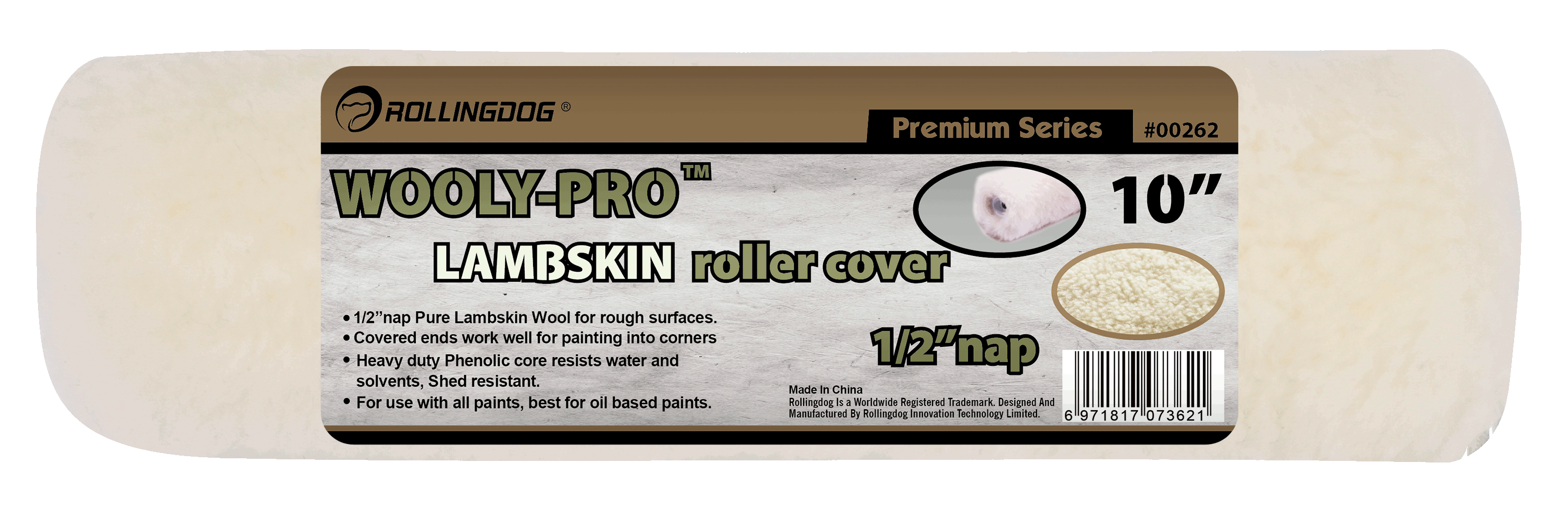 WOOLY-PROTM Lambskin roller cover                                                                                                                                                                       