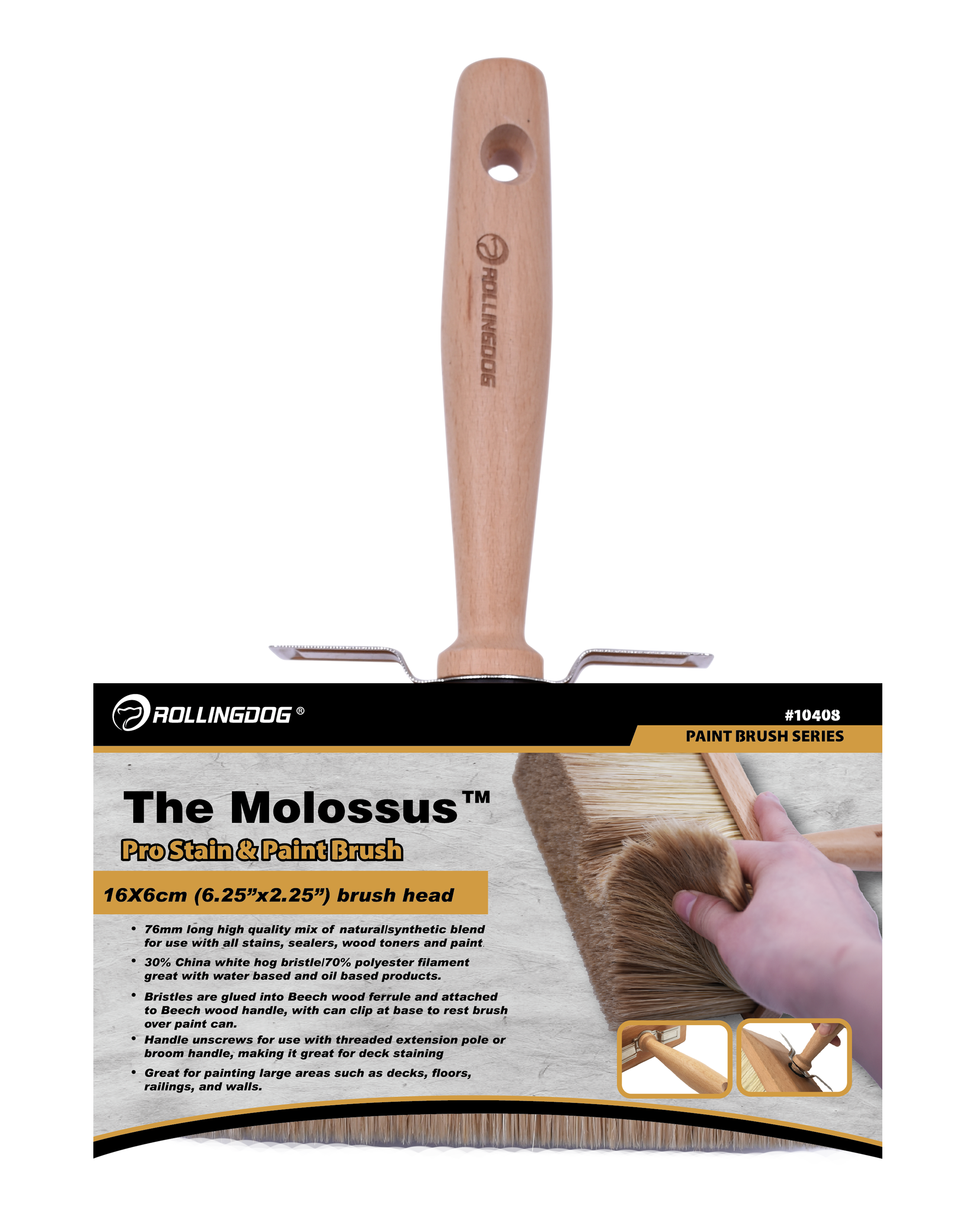 The MolossusTM Pro Stain & Paint Brush                                                                                                                                                                  