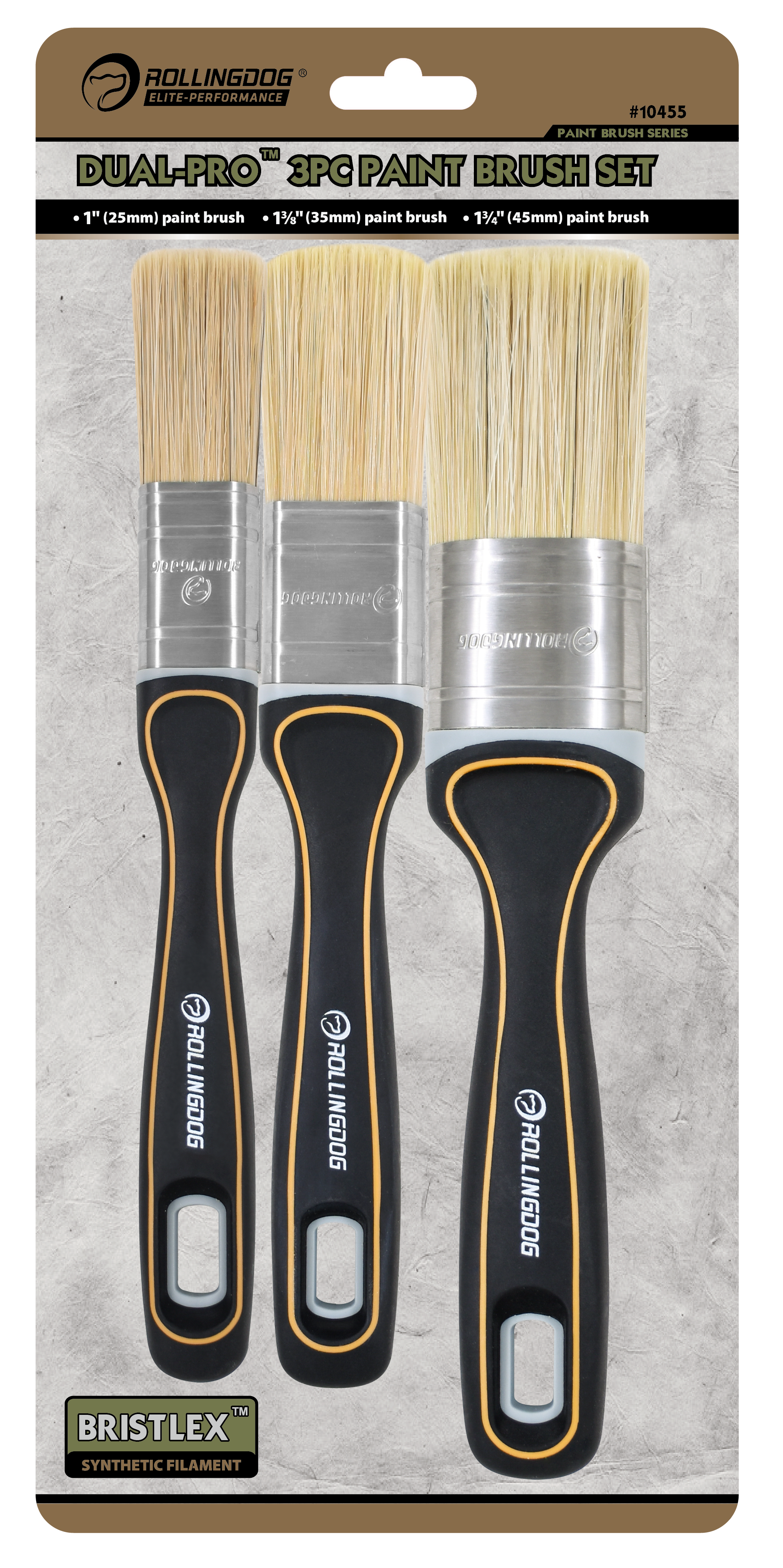 DUAL-PROTM 3PC Paint Brush Set                                                                                                                                                                          