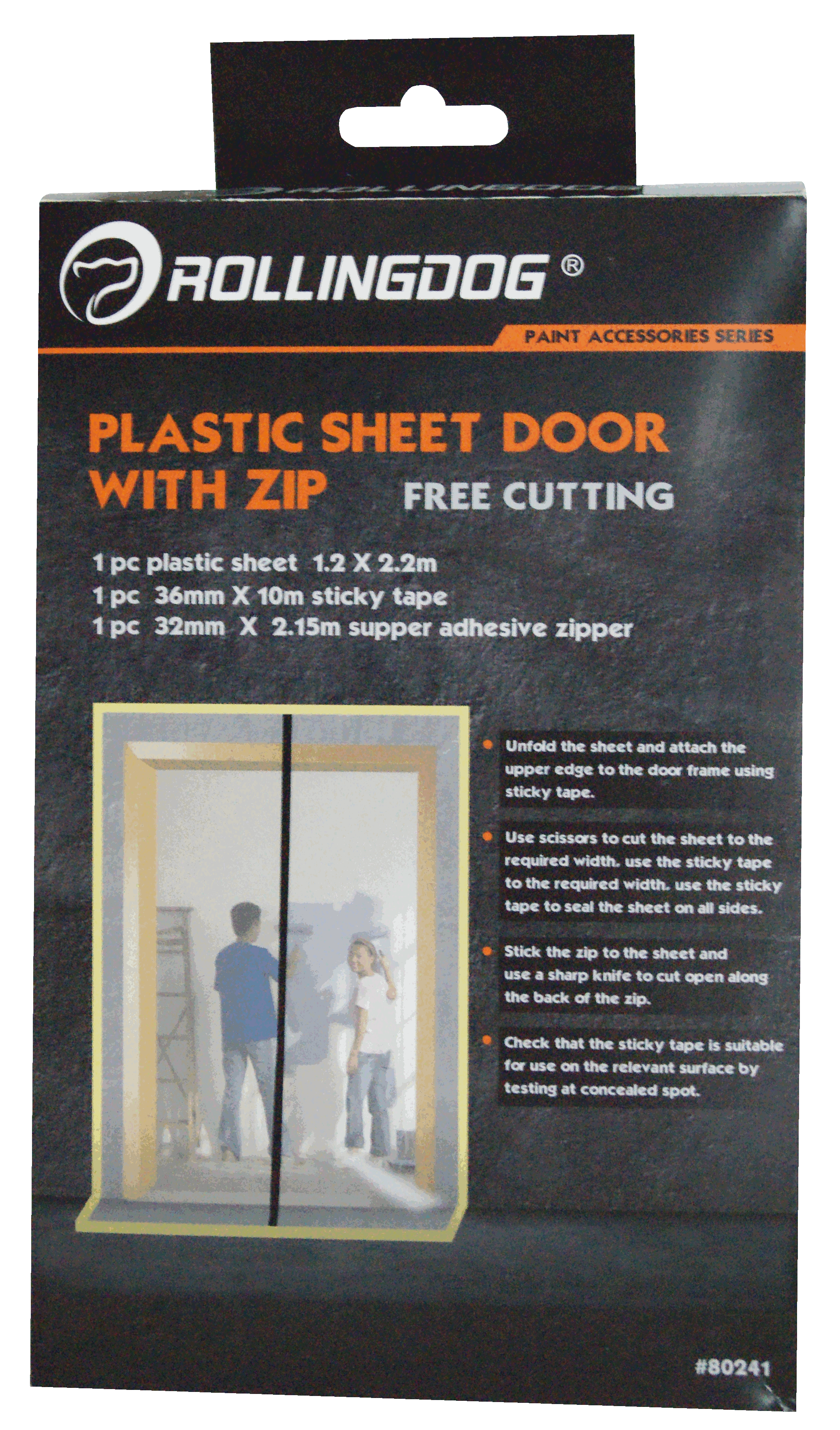 Plastic Sheet Door With Zip                                                                                                                                                                             